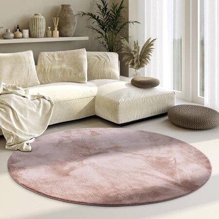 Vloerkleed Leon Rond  - Oud Roze