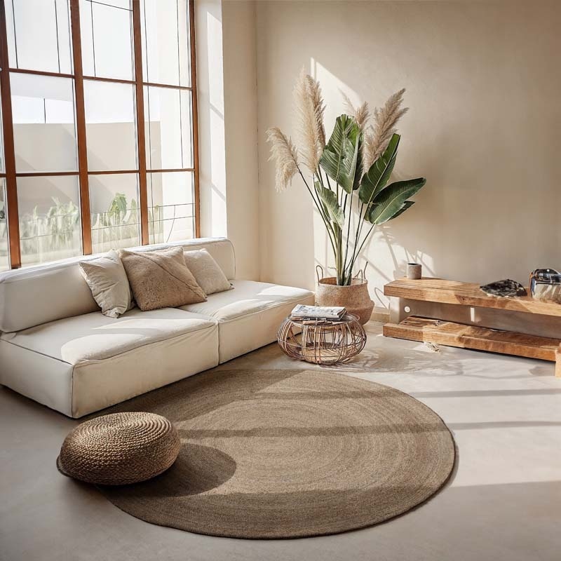 Jute Vloerkleed Geweven - Hanse Home - Rond - Dekbed-Discounter.nl