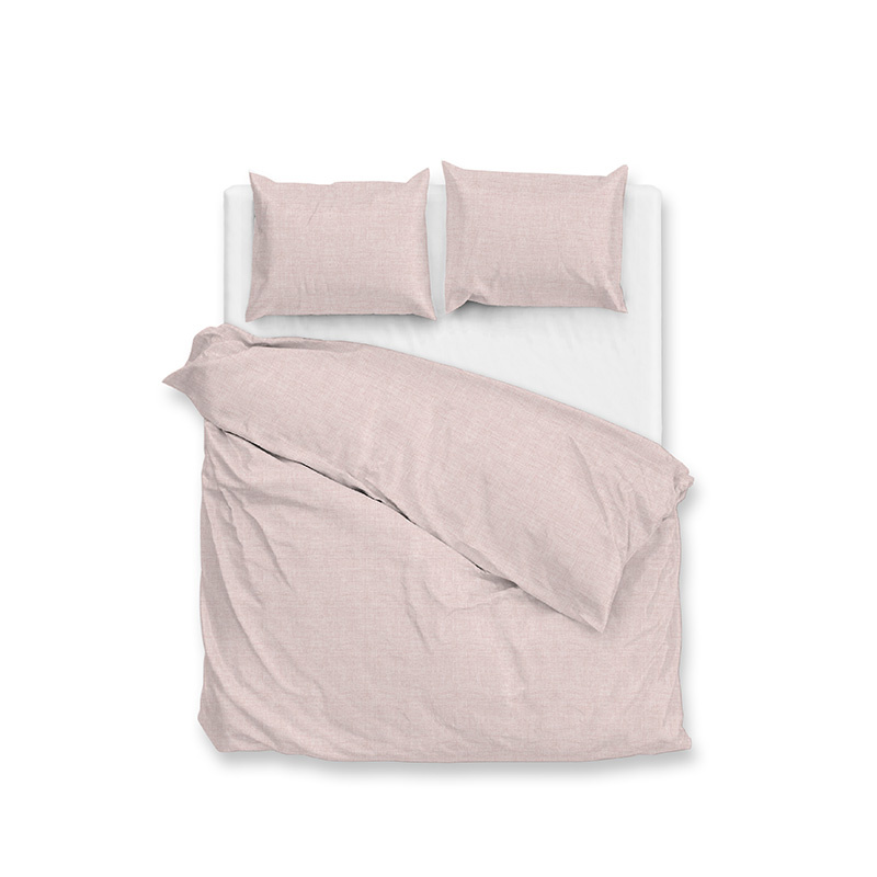 Zohome Flanella di Lino Dekbedovertrek - Eenpersoons - 140x200/220 cm - Shell Nude