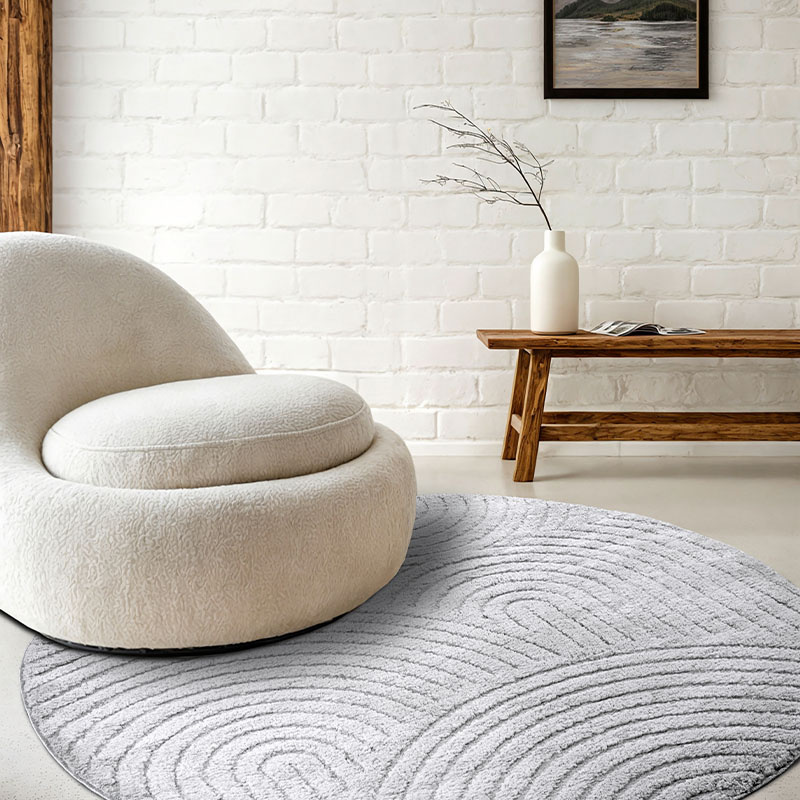 Vloerkleed Elle Decoration New York Rond - Grijs - Dekbed-Discounter.nl