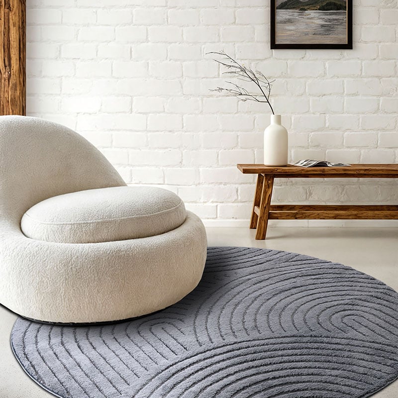 Vloerkleed Elle Decoration - New York Rond - Antraciet - Dekbed-Discounter.nl