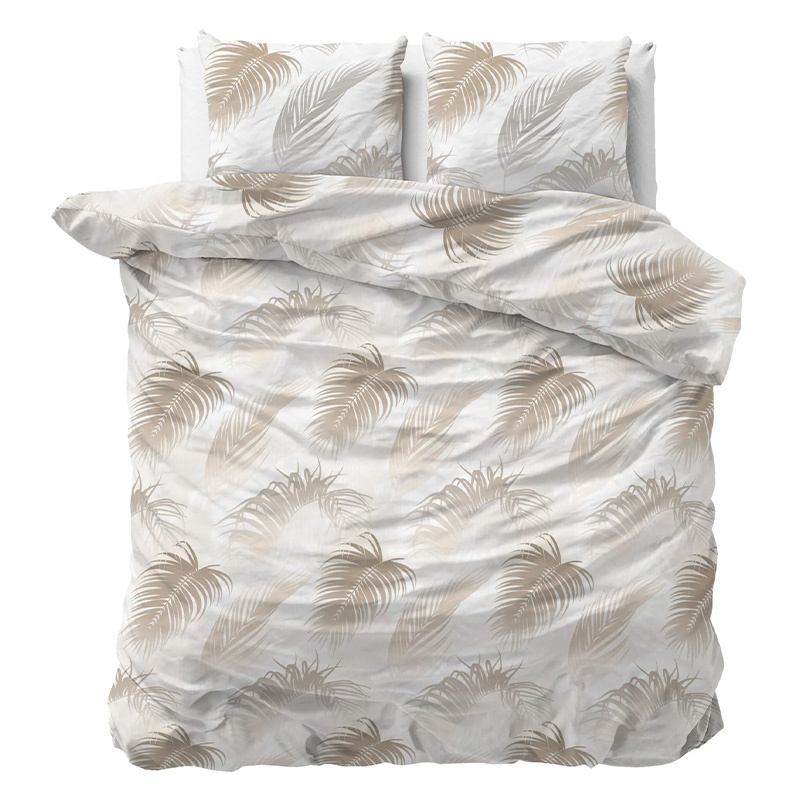 Sleeptime Jayda Dekbedovertrek - 200x200/220 + 2 kussenslopen 60x70 - Taupe - Eenpersoons