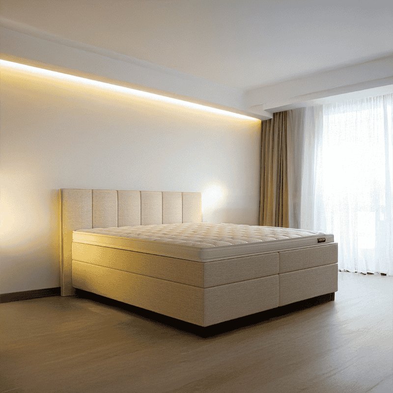 2-Persoons Boxspring Hotel Luxury - Wide - Zwart 180x220 cm - Pocketvering - Inclusief Topper - Dekbed-Discounter.nl