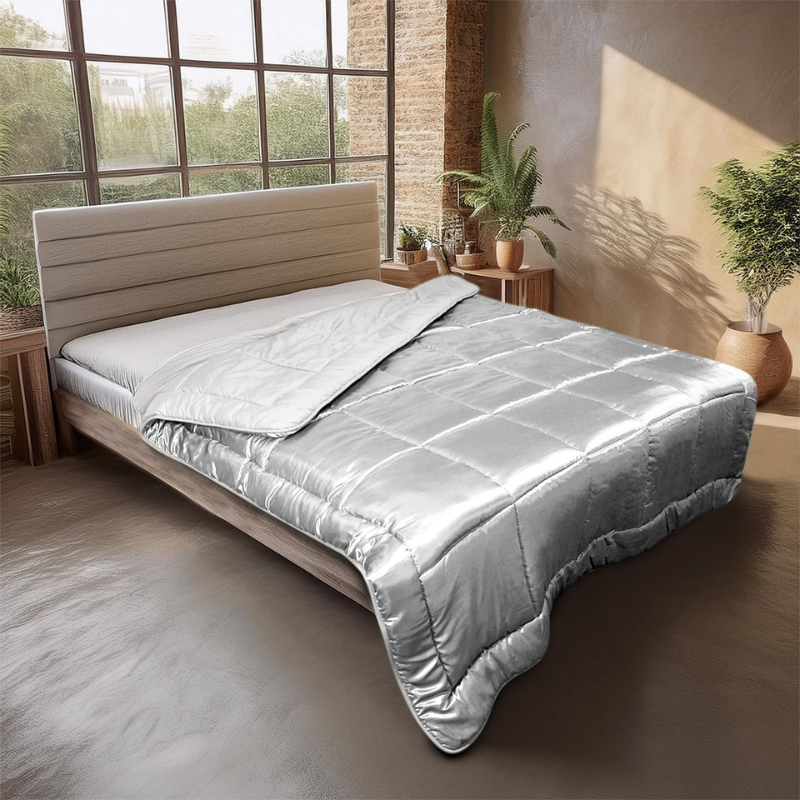 Eazy dekbed en overtrek in 1 - Glans satijn - 250 gsm - Snow White - eenpersoons - 140x200 cm