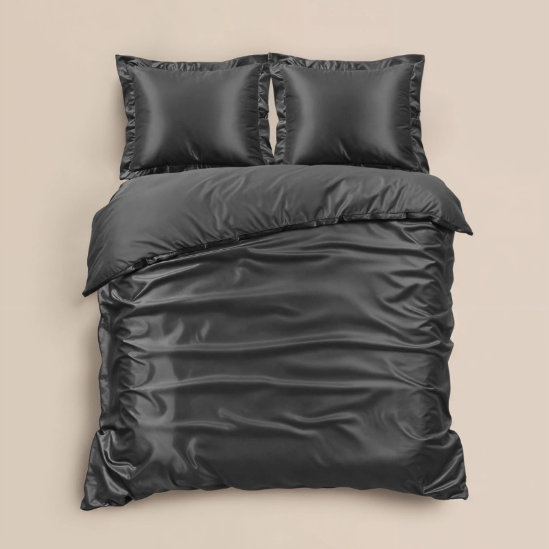 Dekbedovertrek Glossy - Antraciet - Dekbed-Discounter.nl