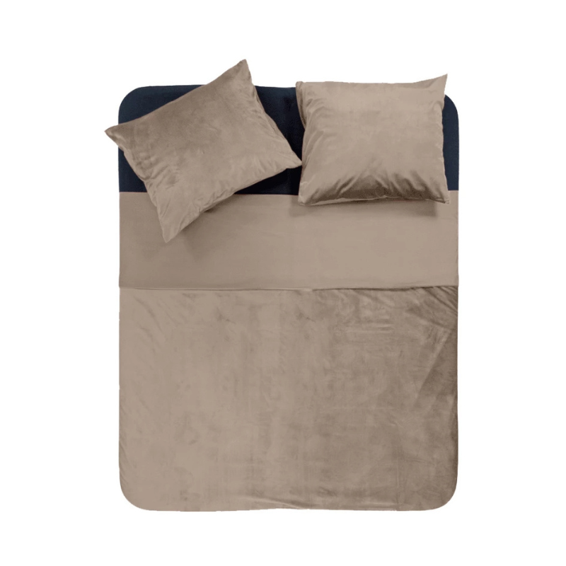 Dekbedovertrek Velvet Piping - Lits-Jumeaux (240x220 cm) - Grijs Microvezel - Dessin: Effen - Sleeptime - Dekbed-Discounter.nl