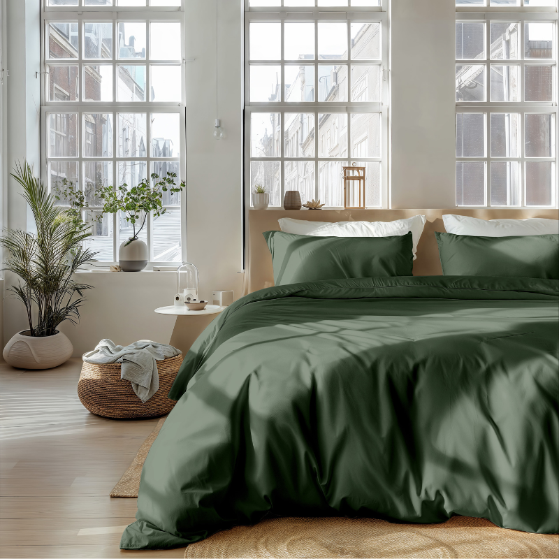 Pure Dekbedovertrek "uni dessin" - Taupe - (240x200/220 cm) - Microfiber