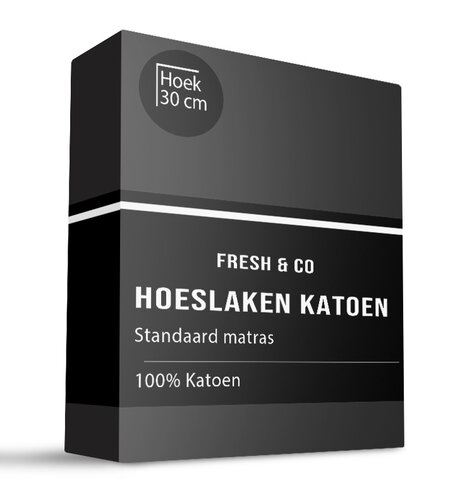 Hoeslaken Katoen - Zwart - Verkoelend