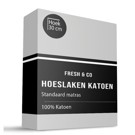 Hoeslaken Katoen - Lichtgrijs - Verkoelend