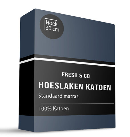 Hoeslaken - Katoen - Navy - Verkoelend