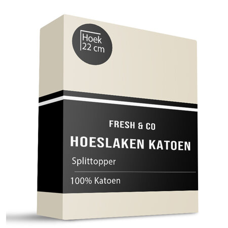Splittopper Hoeslaken - Katoen - Creme - Verkoelend