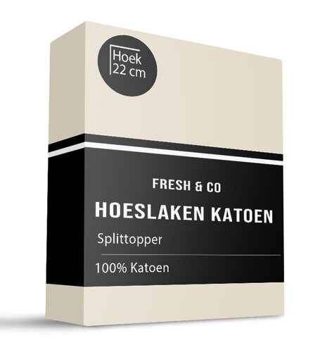 Splittopper Hoeslaken - Katoen - Creme - Verkoelend