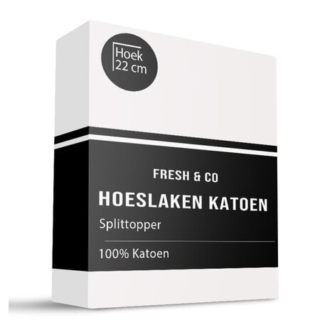 Splittopper Hoeslaken - Katoen - Wit - Verkoelend
