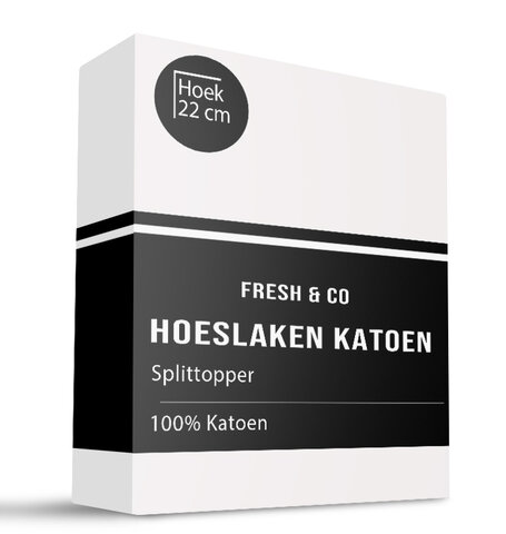 Splittopper Hoeslaken - Katoen - Wit - Verkoelend
