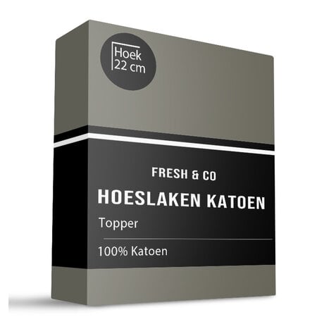 Topper Hoeslaken  - Katoen - Truffel - Verkoelend