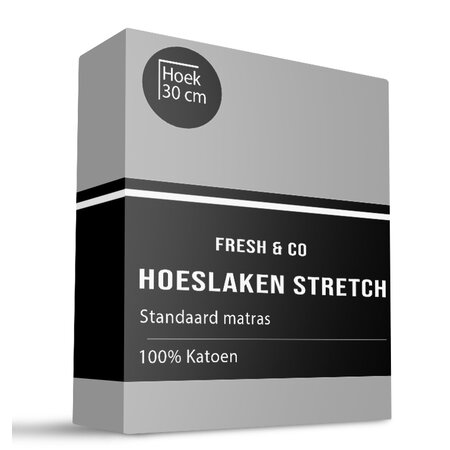 Hoeslaken - Katoen Jersey Stretch - Lichtgrijs