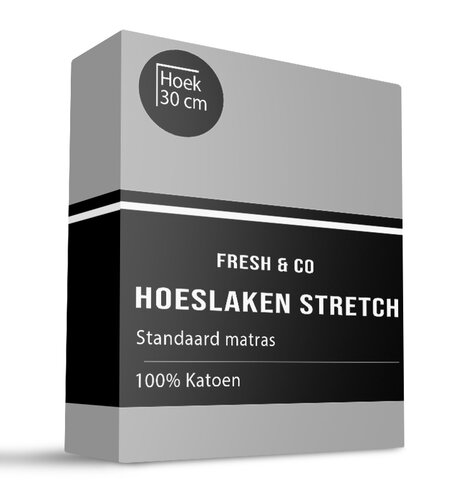 Hoeslaken - Katoen Jersey Stretch - Lichtgrijs
