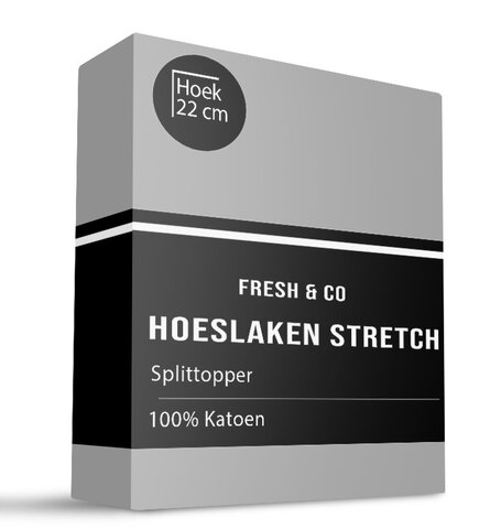 Splittopper Hoeslaken - Comfort Jersey - Lichtgrijs
