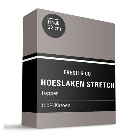 Topper Hoeslaken - Katoen Jersey Stretch - Taupe