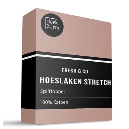 Splittopper Hoeslaken - Katoen  Jersey Stretch - Terra