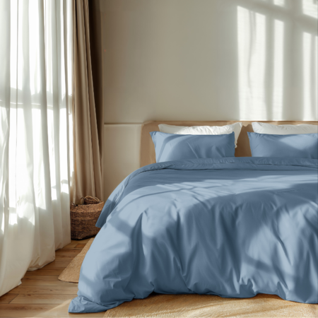 Dekbedovertrek Luna Uni - Denim Blauw 