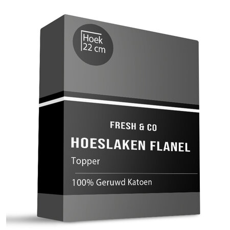 Topper Hoeslaken - Flanel - Antraciet