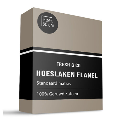 Hoeslaken - Flanel - Truffel