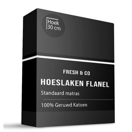 Hoeslaken - Flanel - Zwart