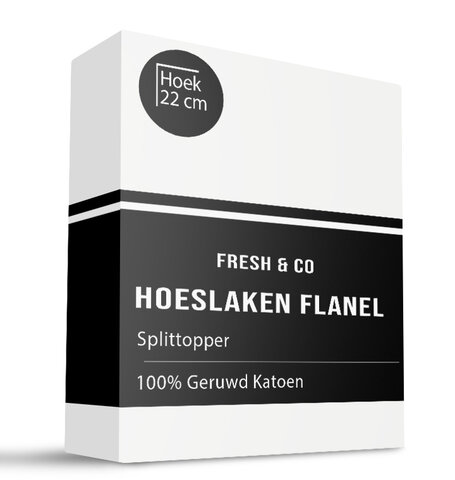 Splittopper Hoeslaken - Katoen Flanel - Wit