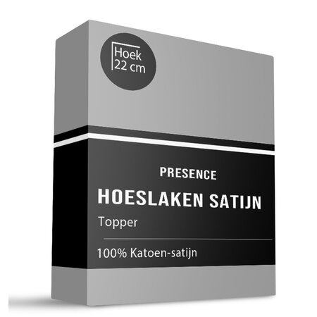 Topper Hoeslaken - Satijn - Zilver