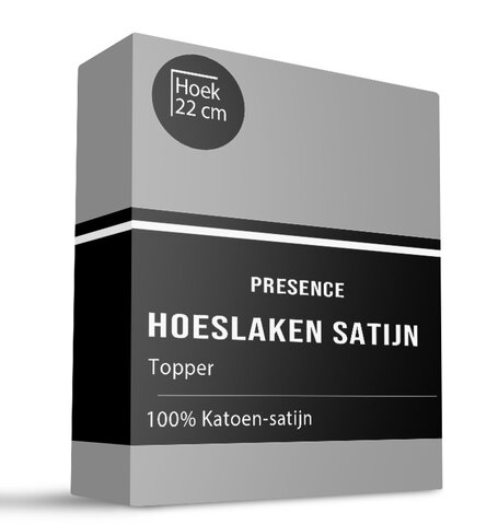 Topper Hoeslaken - Satijn - Zilver