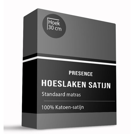 Hoeslaken - Satijn -  Antraciet