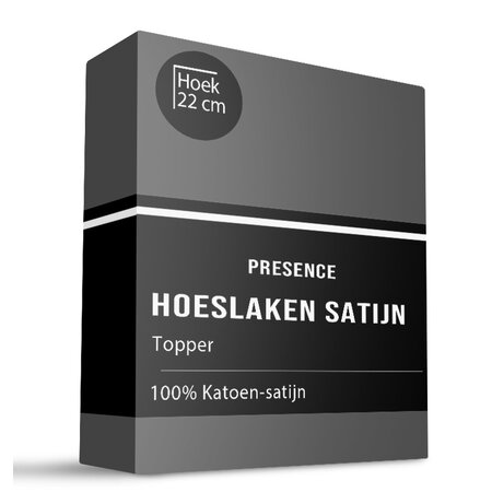 Topper Hoeslaken - Satijn - Antraciet