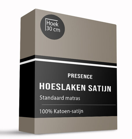 Hoeslaken - Satijn -  Truffel