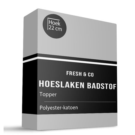 Topper Hoeslaken - Badstof - Lichtgrijs