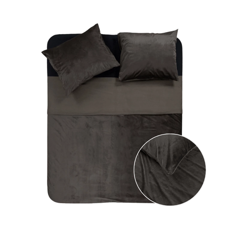 Dekbedovertrek Velvet Piping - Taupe