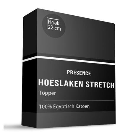 Topper Hoeslaken - Egyptisch Katoen Stretch - Antraciet