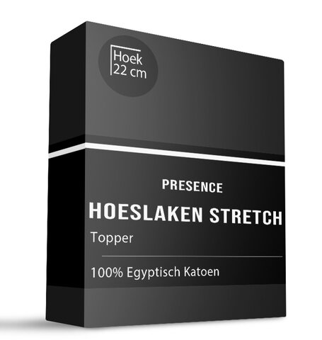 Topper Hoeslaken - Egyptisch Katoen Stretch - Antraciet