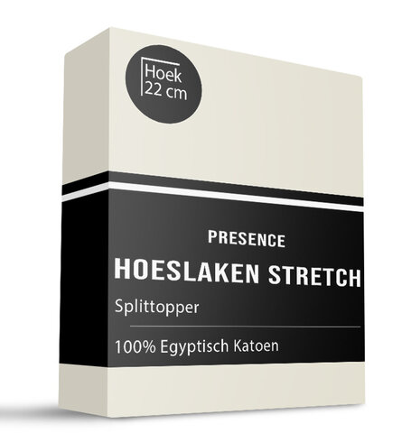 Splittopper Hoeslaken - Egyptisch Katoen Stretch - Creme