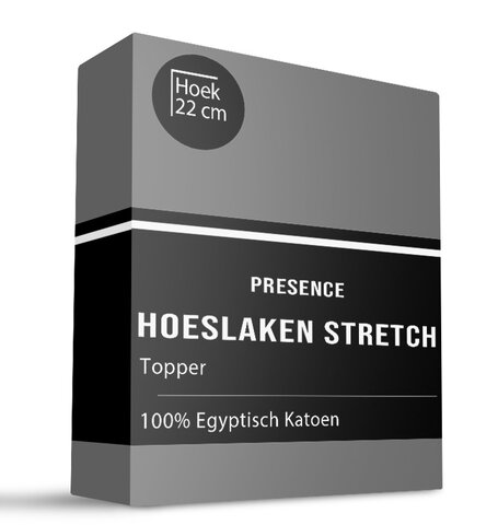 Topper Hoeslaken - Egyptisch Katoen Stretch - Grijs