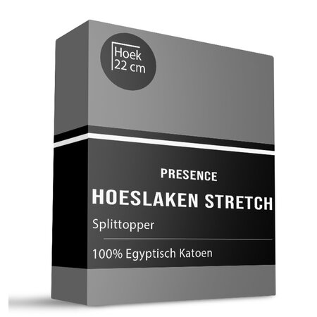 Splittopper Hoeslaken - Egyptisch Katoen Stretch - Grijs