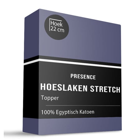 Topper Hoeslaken - Egyptisch Katoen Stretch - Navy