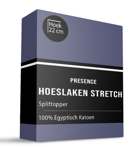 Splittopper Hoeslaken - Egyptisch Katoen Stretch - Navy