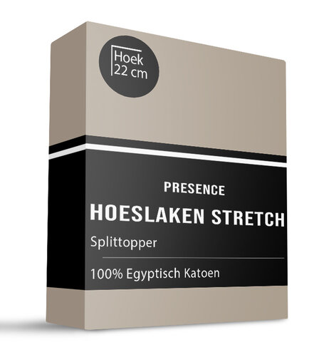 Splittopper Hoeslaken - Egyptisch Katoen Stretch - Taupe