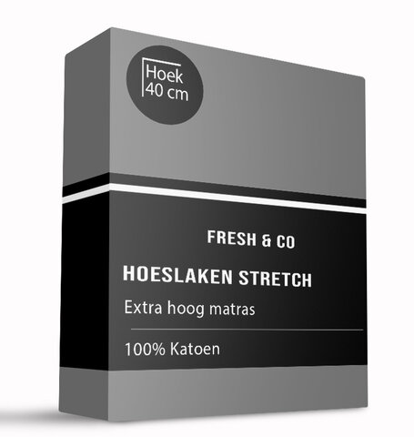 Hoeslaken -Jersey - Luxe Boxspring  - Zilver grijs