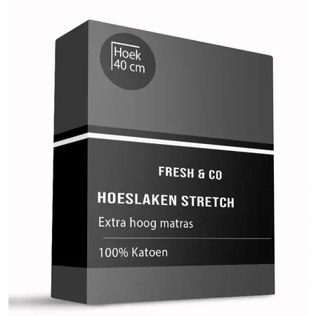 Hoeslaken - Jersey - Luxe Boxspring - Donker grijs