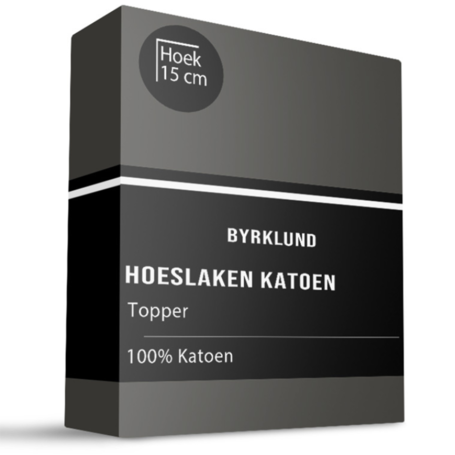 Topper Hoeslaken - Katoen - Antraciet