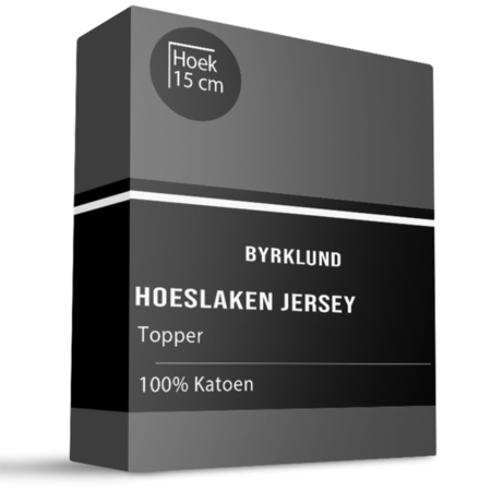Topper Hoeslaken - Jersey Katoen Stretch - Antraciet