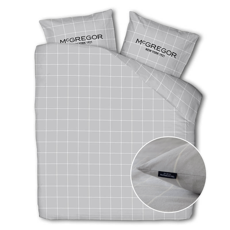 Dekbedovertrek McGregor - Katoen-Flanel - Gray Grid.