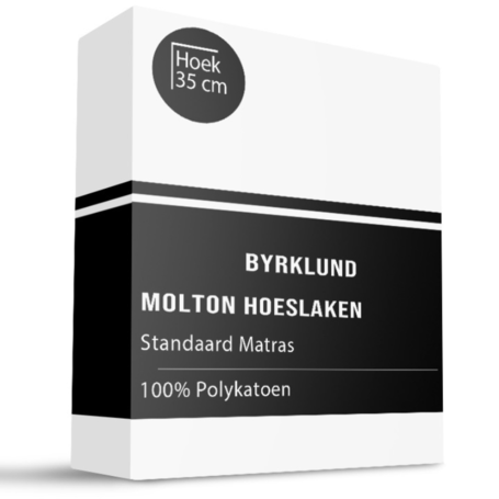 Molton Hoeslaken - Polyester Katoen -  Wit